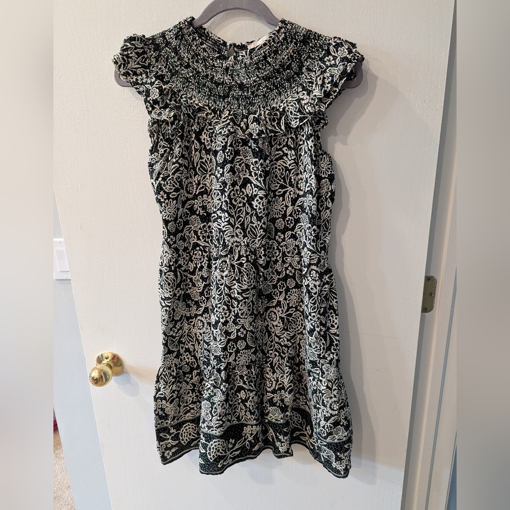 Loft Womens Garden Ruffle Cap Sleeve Floral Swing Dress Size XXS Petite NWT
